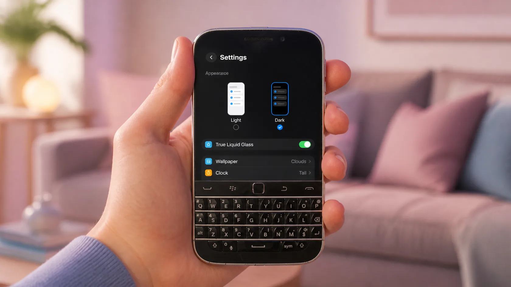 Someone changing Glass OS settings on a Zinwa Q25