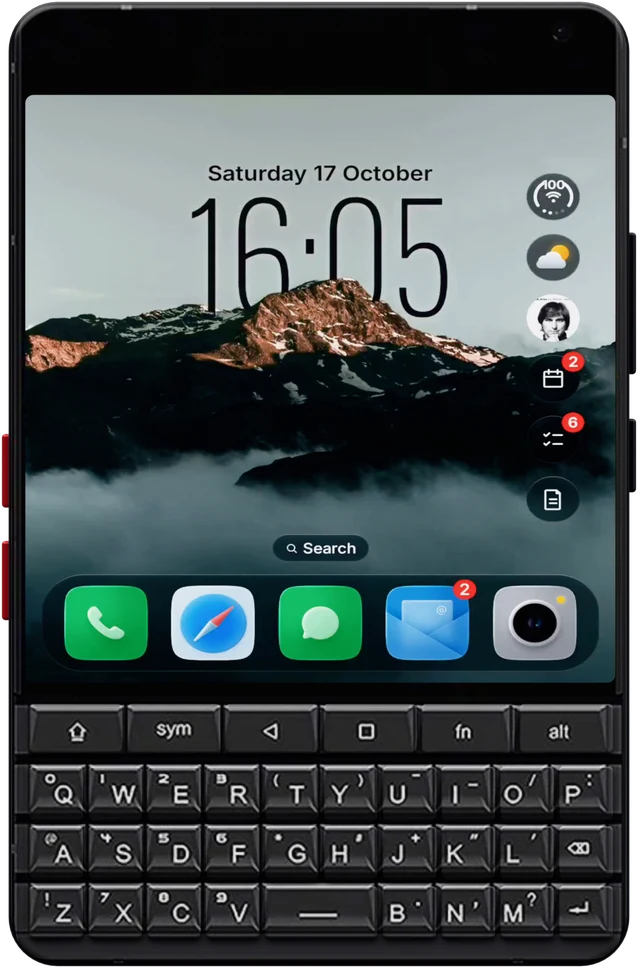 Glass OS on the Unihertz Titan 2